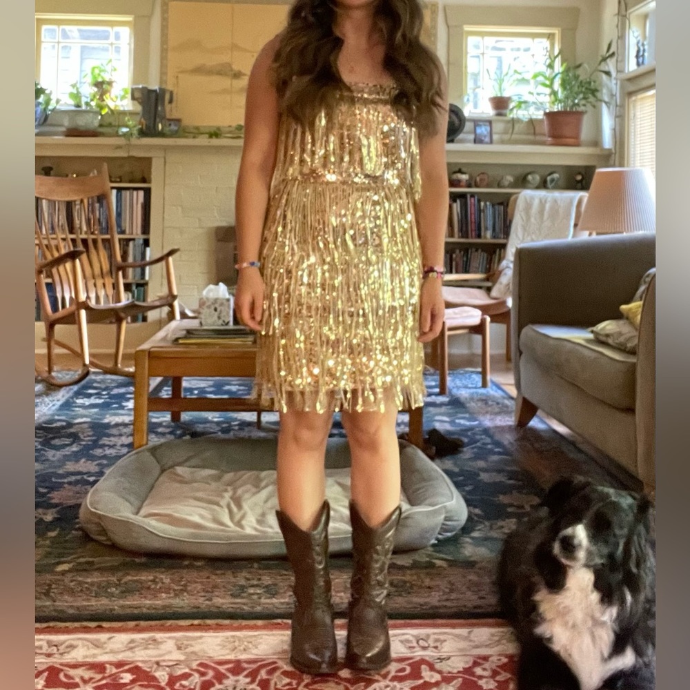 Fearless eras tour fringe sequin dress xs Taylor swift SHEIN